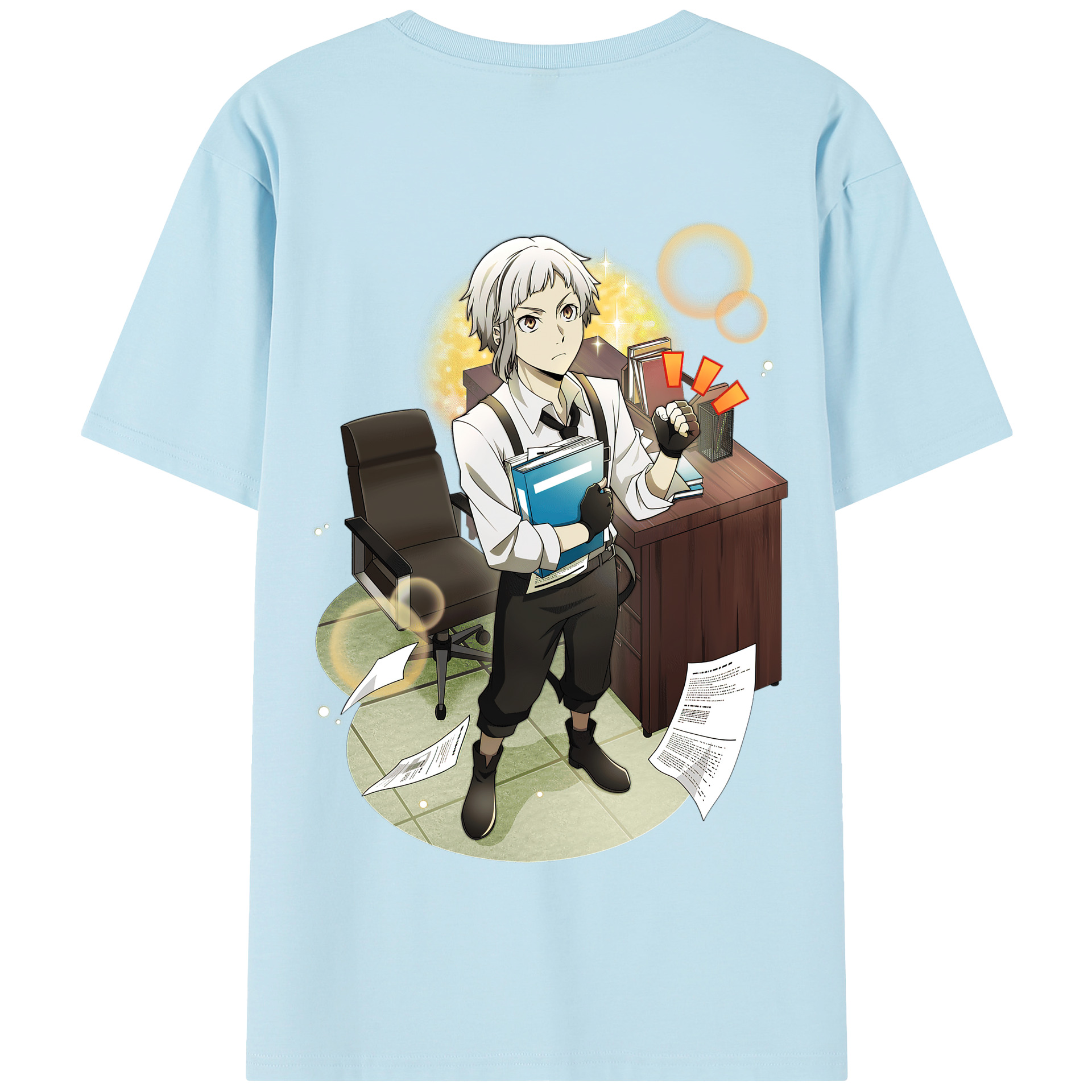 （画像用） 文豪ストレイドッグス Bungo Stray Dogs 綿100％半袖Tシャツ（背面プリント）